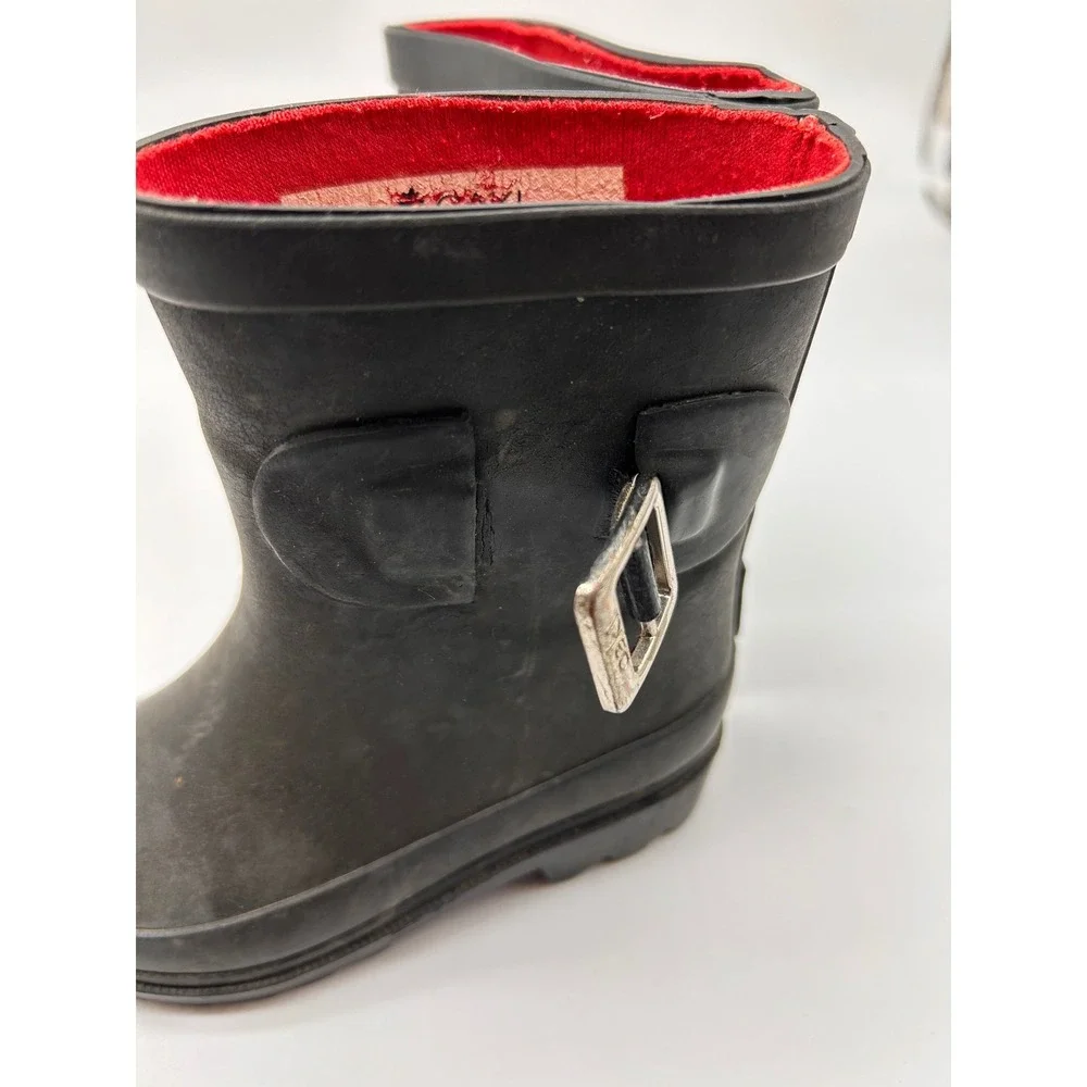 Oaki‎ Black Rubber Buckle Rain Boots Kids Size 4 Toddler Child Waterproof